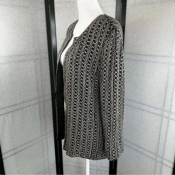 vintage ADRIANNA PAPELL EVENING Beaded Embroidered Silk Jacket Lined Size Large - Picture 2 of 7